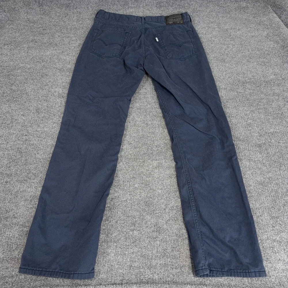 Levi's 514 Pants Men 33x32 Blue Garment Dyed Chino Straight Fit 5-Pocket Casual